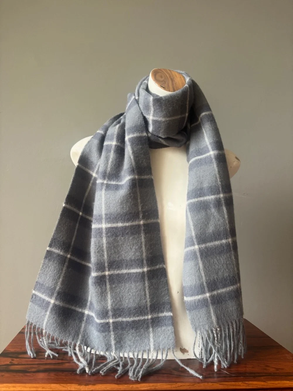 La Martina Argentina Polo Tradition Gray Plaid Scarf Luxurious Travel Find
